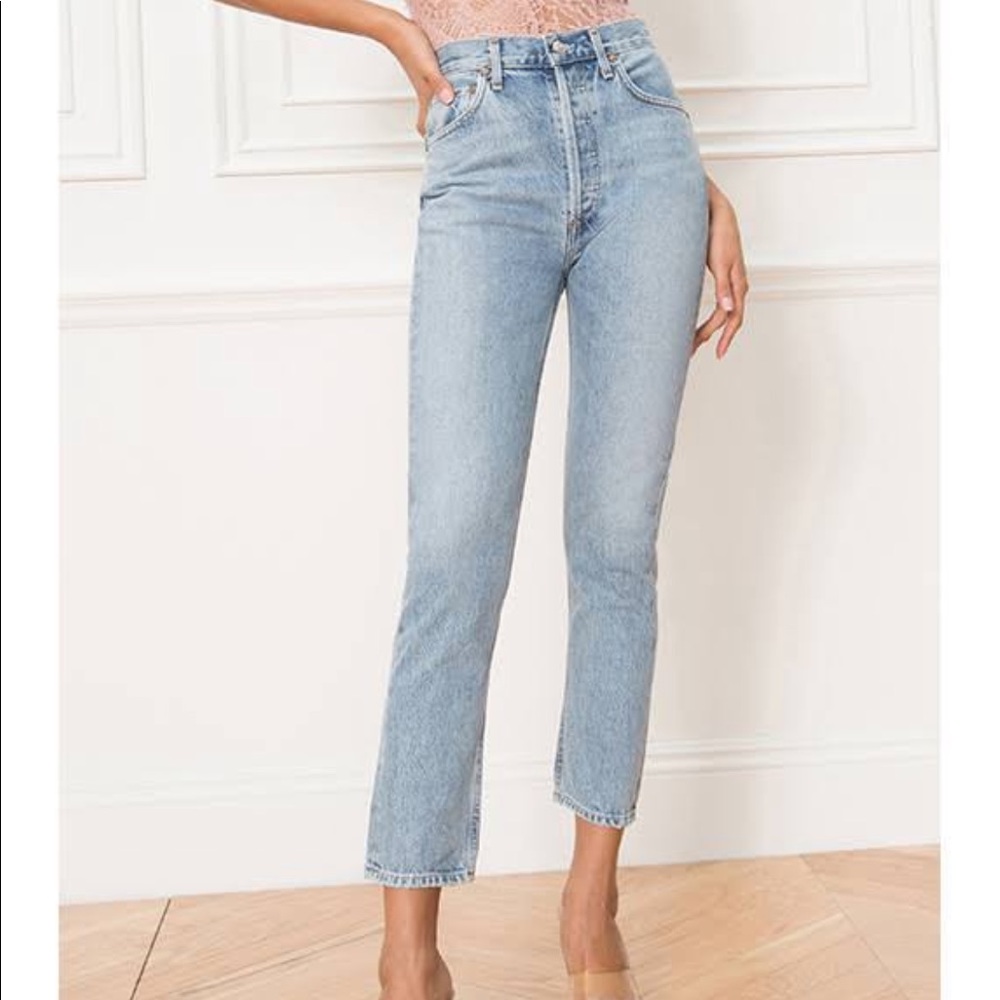 NWT AGOLDE Riley High Rise Straight Crop